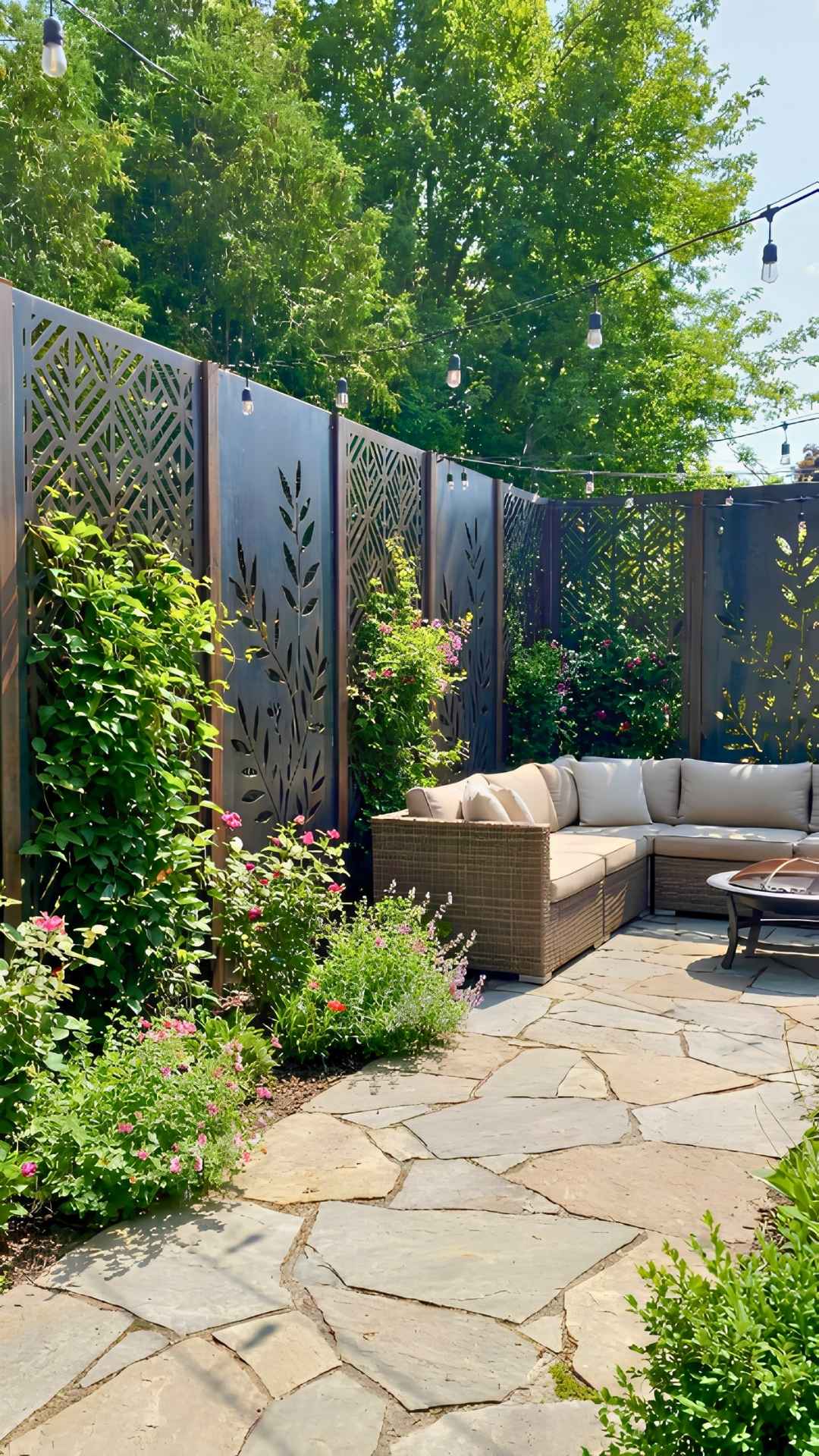 Laser-Cut Metal Decorative Screen Fence