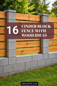 Cinder Block Fence With Wood Ideas