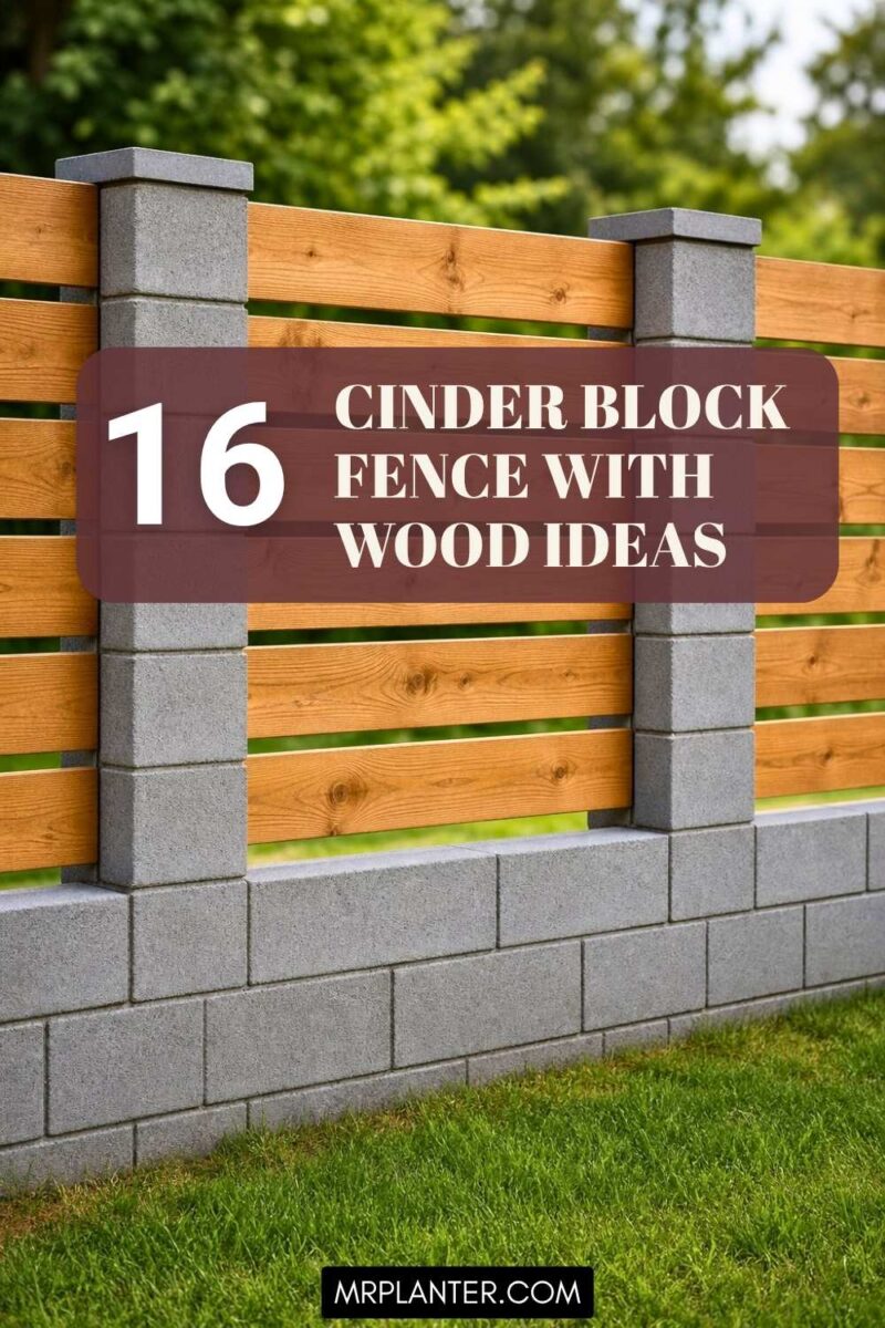 Cinder Block Fence With Wood Ideas